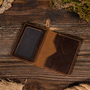 Genuine Leather Wallet, Handmade Wallet with ID Window