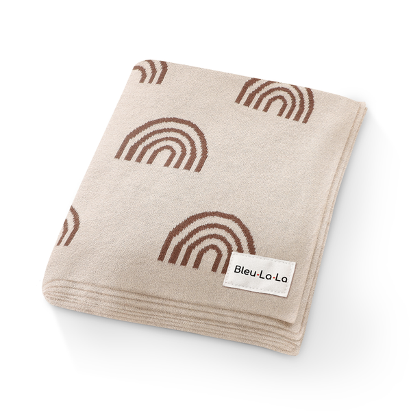 Bleu La La 100% Luxury Cotton Swaddle Receiving Baby Blanket - Rainbow