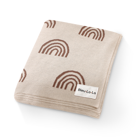 Bleu La La 100% Luxury Cotton Swaddle Receiving Baby Blanket - Rainbow