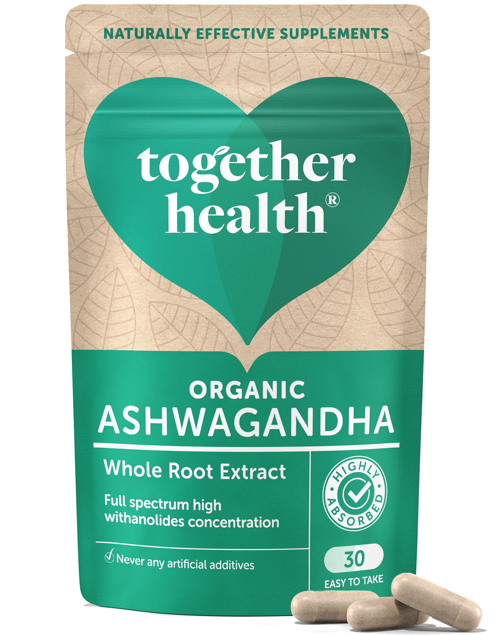Together Health Ashwagandha Supplement – Organic – 30 Capsules