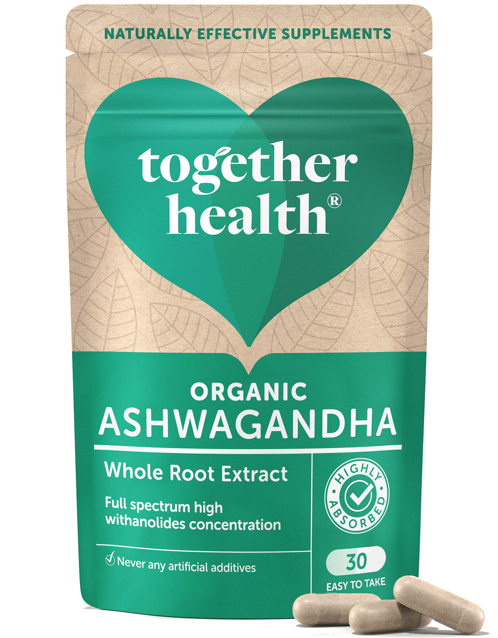 Together Health Ashwagandha Supplement – Organic – 30 Capsules
