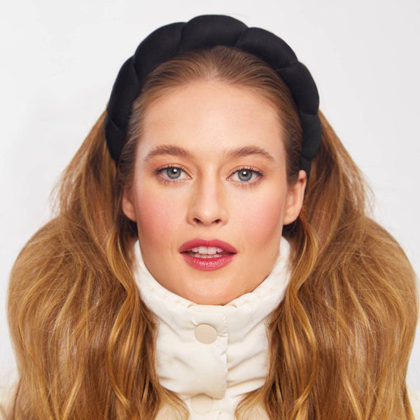 KITSCH Recycled Fabric Puffy Headband 1pc- Black