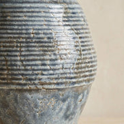 Ceramic Vase, Vintage Style, Smoky Blue Crackle - Ardea