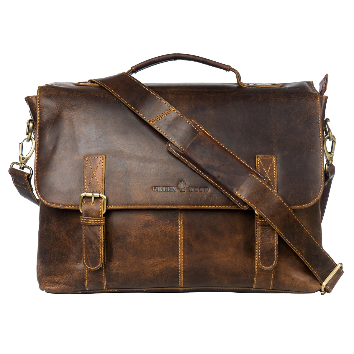 GREENWOOD LEATHER Leather Laptop Bag Portland GW196653