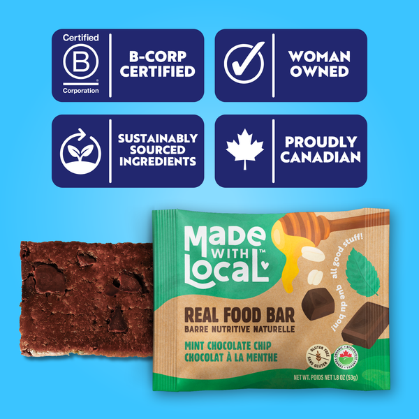 MADE WITH LOCAL Mint Chocolate Chip | Organic Real Food Bar