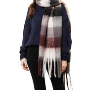 JC SUNNY FASHION Oversized Colorful Cozy Long Fringe Fuzzy Scarf