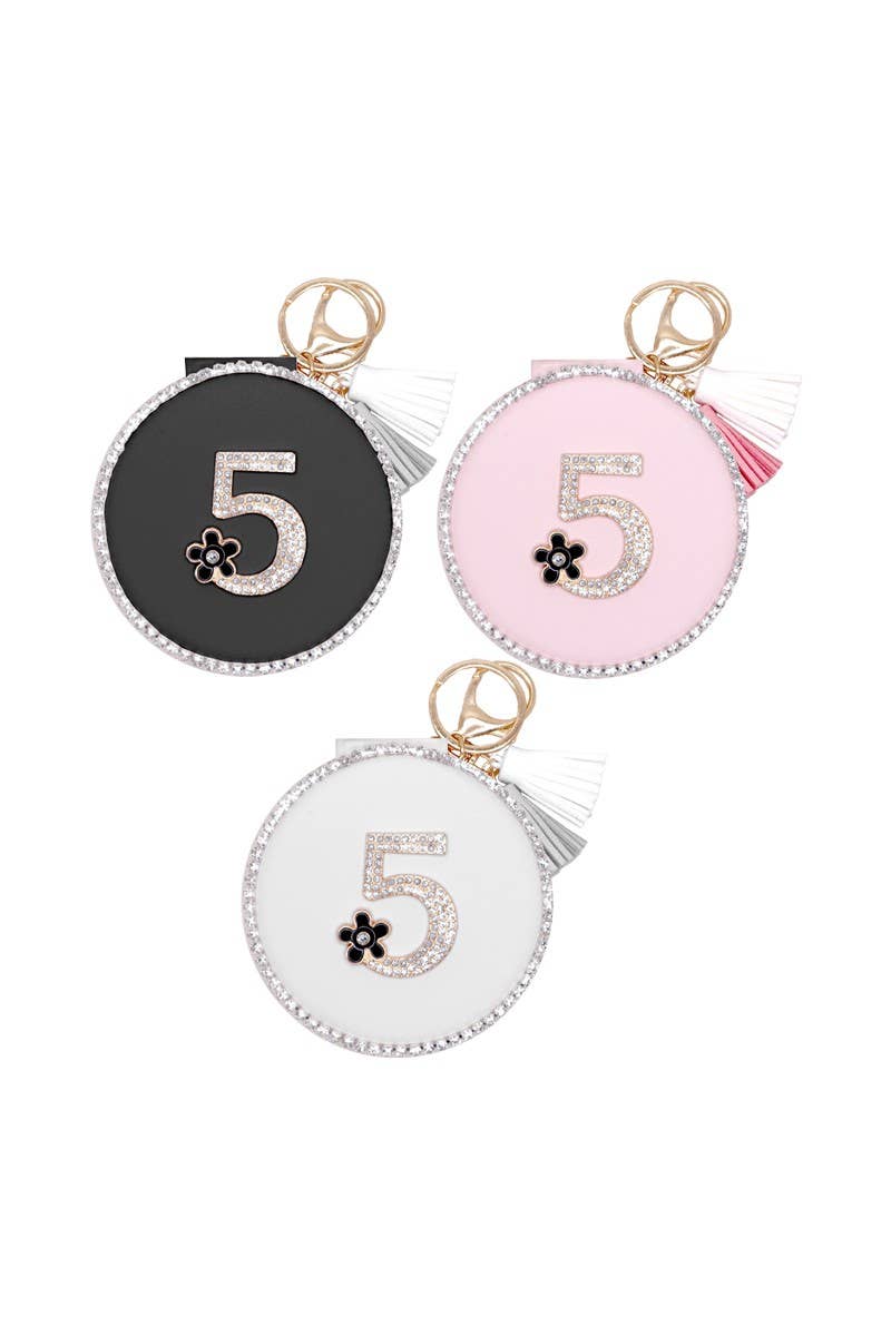JH KC3222-2 #5 Mirror Keychain - 6pc