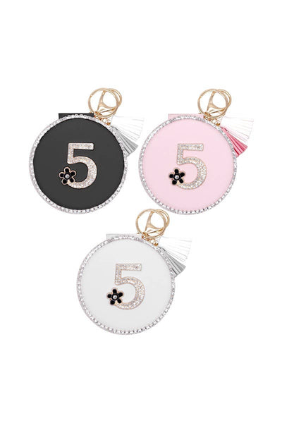 JH KC3222-2 #5 Mirror Keychain - 6pc