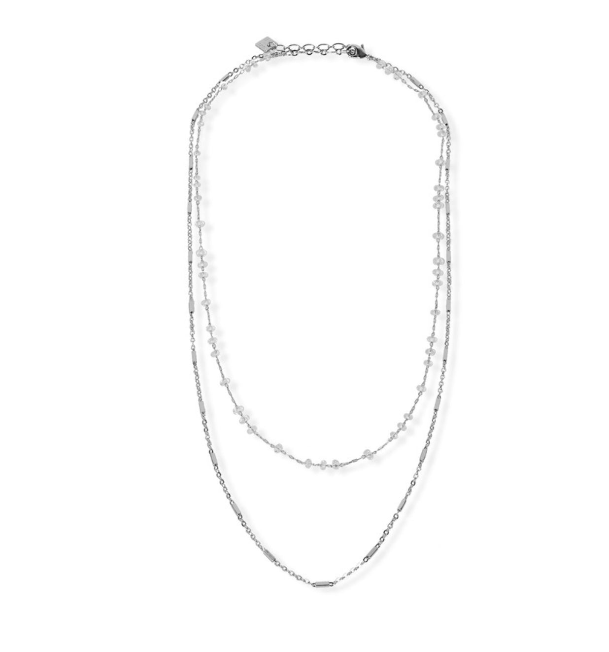 FAB THE BAILEY DOUBLE LAYERED GLASS CRYSTAL NECKLACE