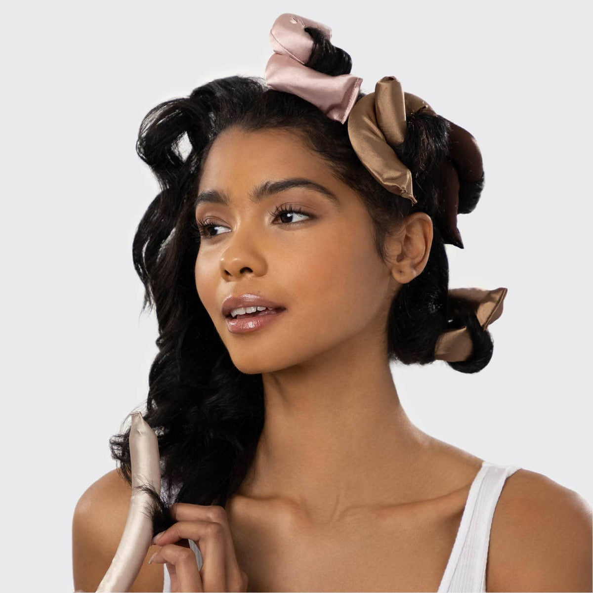 KITSCH Satin Wrapped Flexi Rods 6pc Set - Rosewood