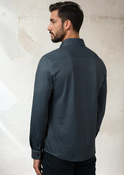 STONE ROSE Printed Micro Houndstooth Long sleeve knit