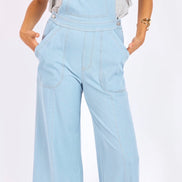 SAGE THE LABEL LIGHT DRIZZLE
KNIT DENIM OVERALL