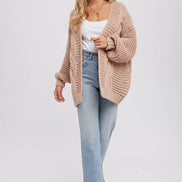 BLUIVY CHUNKY CABLE CARDIGAN