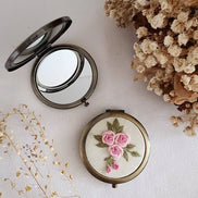 Quince fables Floral Embroidered Compact Mirror, Collection Sophia