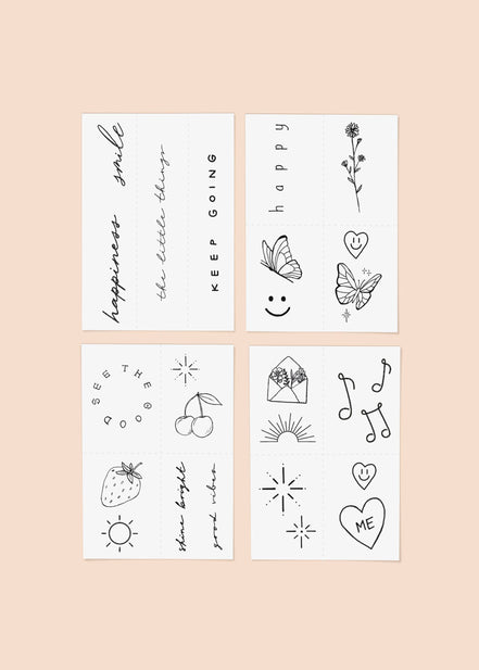 INKED BY DANI Feel Good Temporary Tattoo Pack
