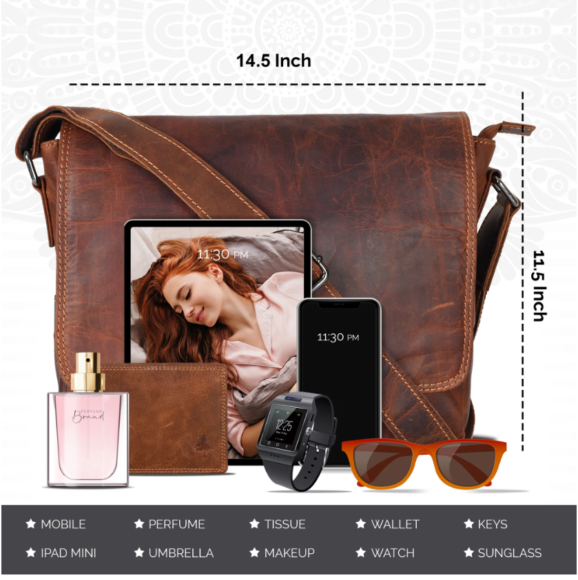 GREENWOOD LEATHER Smart Messenger Steven Mini 11