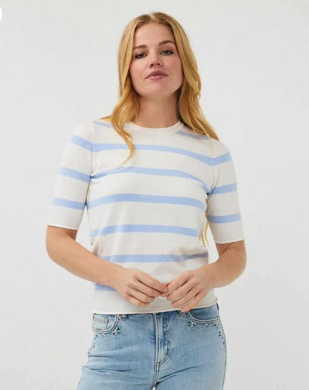 ESQUALO Top slv/lss stripes