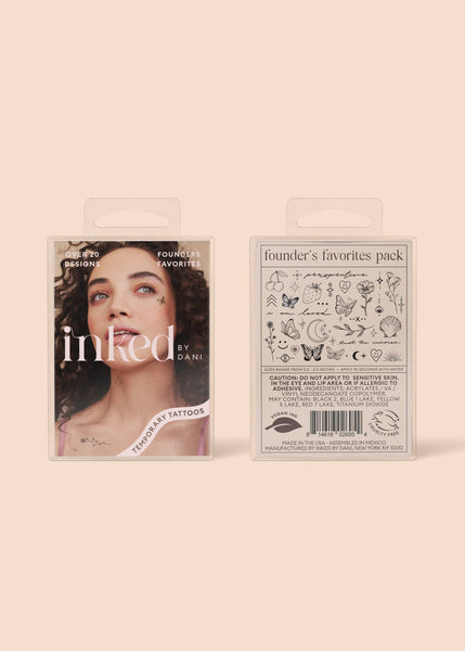 INKED BY DANI Founders Favorites Temporary Tattoo Pack