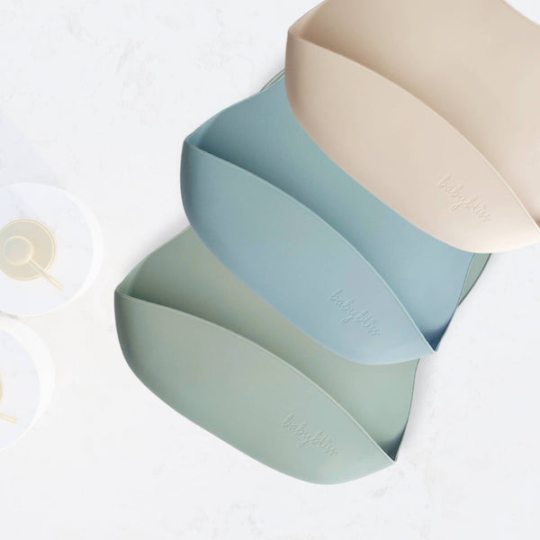 Baby bliss Silicone Bib - Dusty Teal