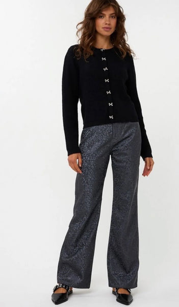 ESQUALO Sweater bow button take placket