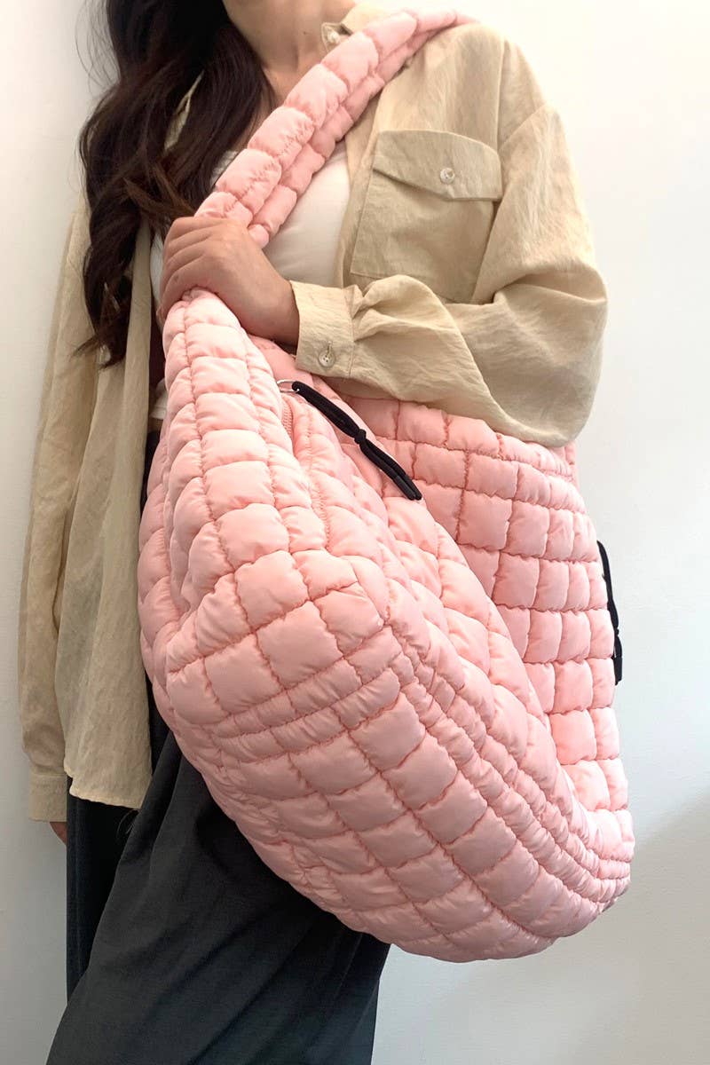 24 POPS Oversized Quilted Carryall Crossbody Bag