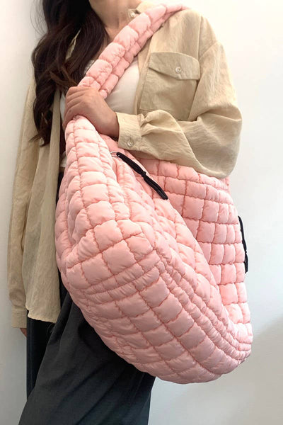 24 POPS Oversized Quilted Carryall Crossbody Bag