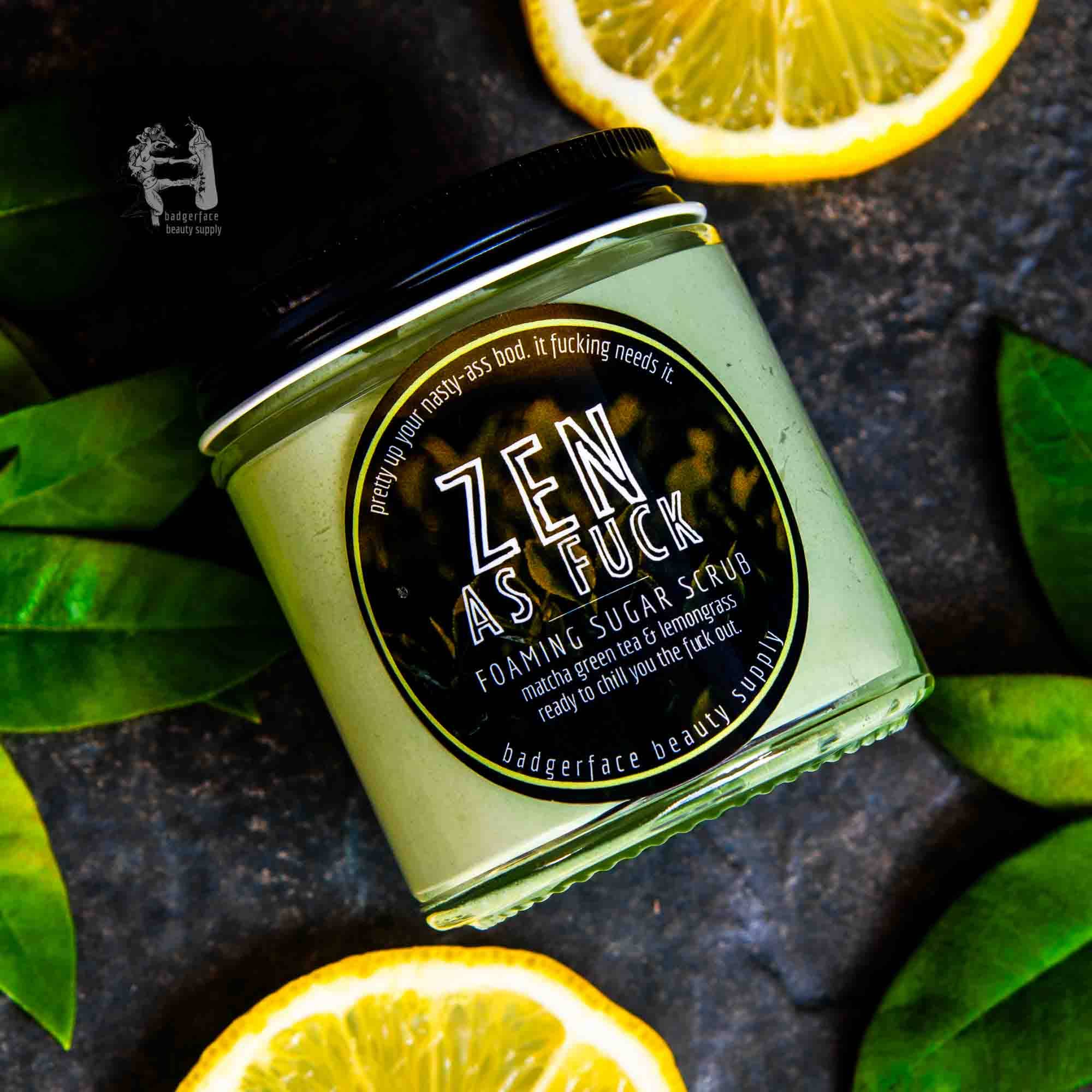 Badgerface Green Tea Scrub. Zen Gift. Yoga Gifts. Natural Body Scrub.