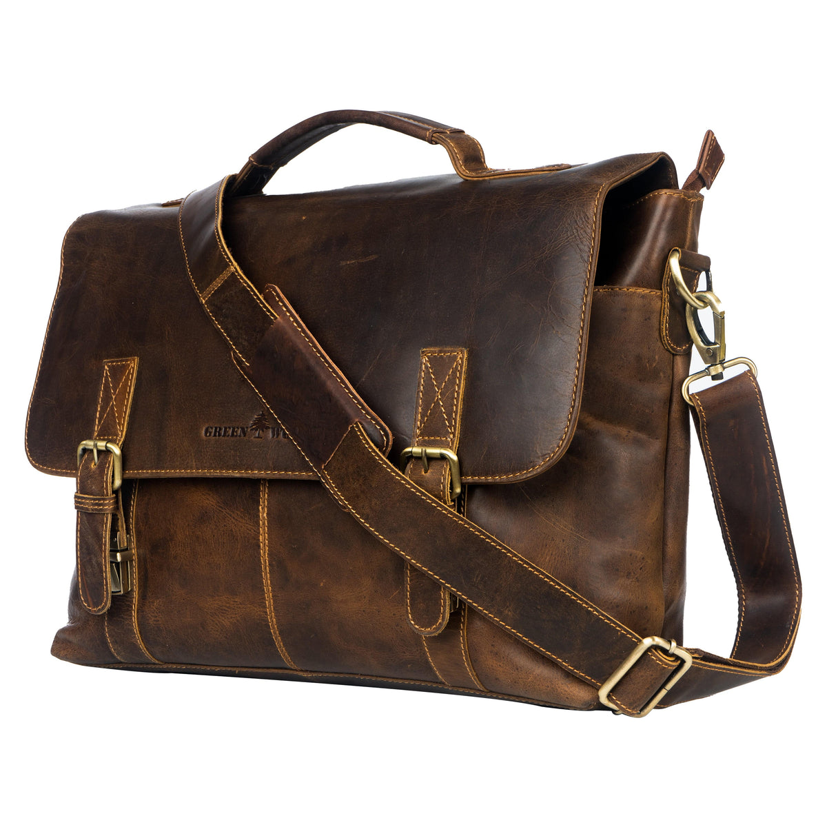 GREENWOOD LEATHER Leather Laptop Bag Portland GW196653