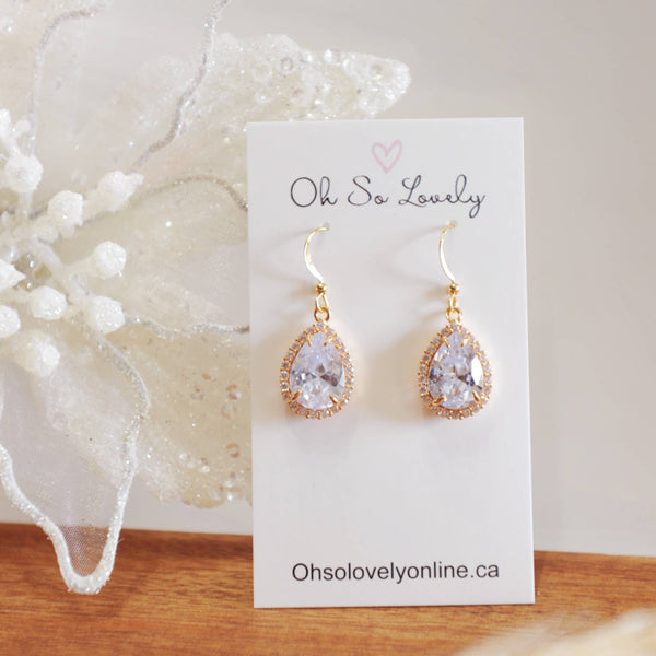 OH SO LOVELY Large Crystal Drop Earrings
