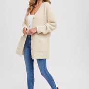 BLUIVY BUTTONED BOUCLE CARDIGAN