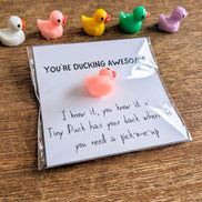 UNLIFTED INK Ducking Awesome Card & Duck Figurine with Message Option