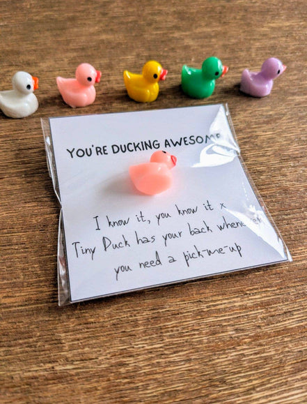 UNLIFTED INK Ducking Awesome Card & Duck Figurine with Message Option