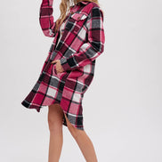 BLUIVY FLANNEL PLAID LONGLINE SHACKET