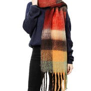 JC SUNNY FASHION Oversized Colorful Cozy Long Fringe Fuzzy Scarf