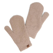 fashion city Winter Solid Color Soft Flush Mittens
