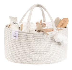 FEPHAS Rope Diaper Caddy- Off-white