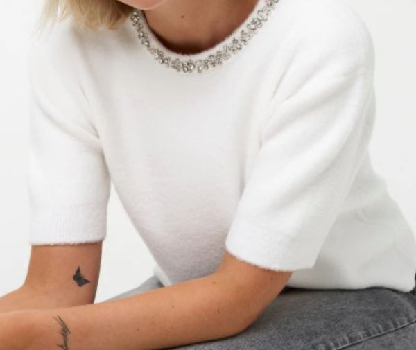 ESQUALO Sweater fancy neck s/slve