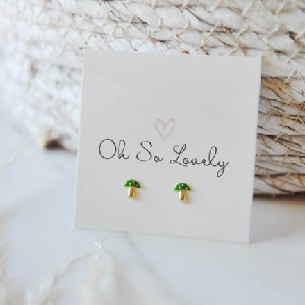 OH SO LOVELY Mushroom Stud Earrings