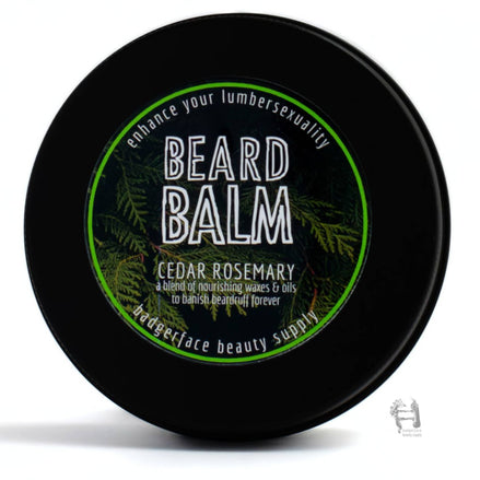 Badgerface Cedar Rosemary Beard Balm. Gift Ideas for Men.