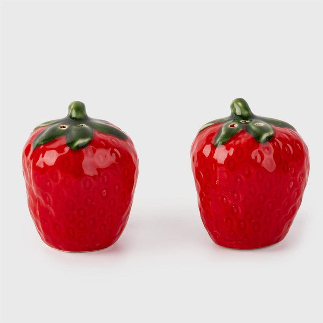 TRUU Strawberry Salt & Pepper Shakers, Set/2, 2"x2.5"