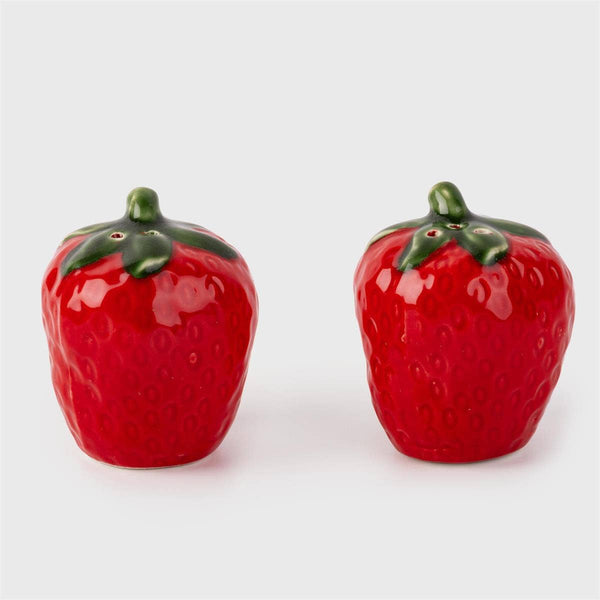 TRUU Strawberry Salt & Pepper Shakers, Set/2, 2"x2.5"