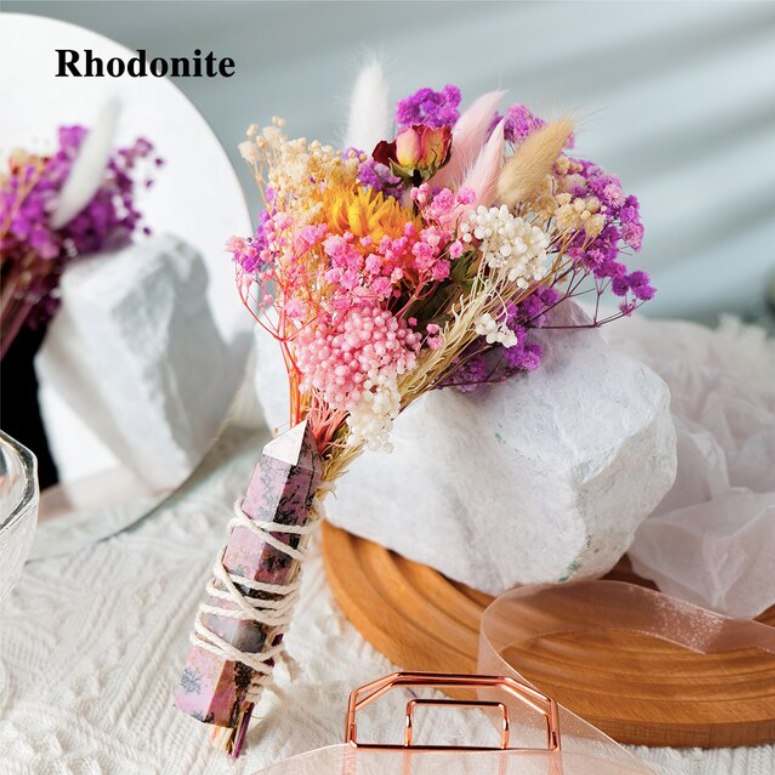 Crystolver Crystal Wand   Bouquet Flower
