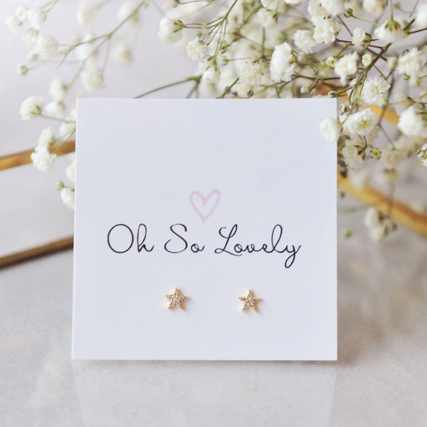 OH SO LOVELY Cubic zirconia star stud earrings