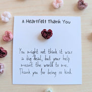 UNLIFTED INK Mini Gratitude Card with Heart Figurine - Appreciation Gift