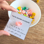 UNLIFTED INK Ducking Awesome Card & Duck Figurine with Message Option