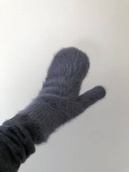 BILLY BAMBOO FLUFFY ANGORA MITTENS - neutral