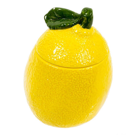 Truu Design Lemon Lidded Jar, 4"x3.5"x5.5", Ceramic