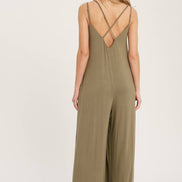 BLUIVY CRISS-CROSS BACK WIDE LEG JUMPSUIT