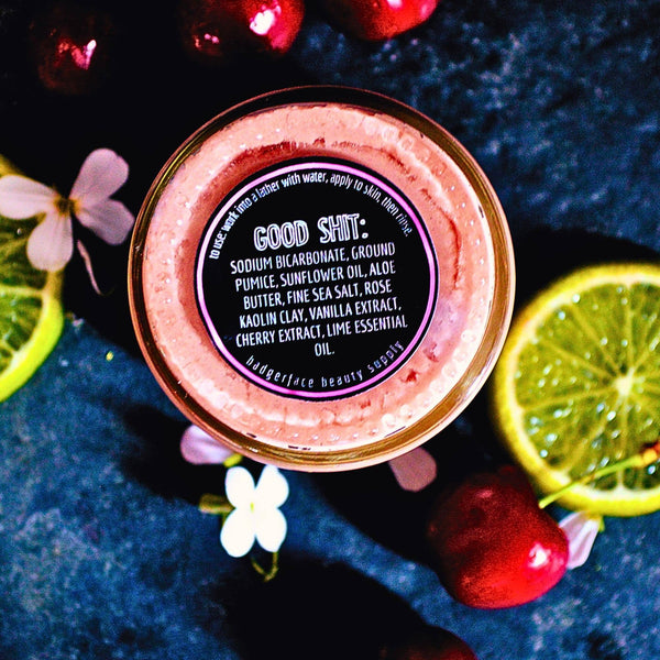 Badgerface Grown Ass Woman Hand Scrub. Cute Gift for Gardeners.