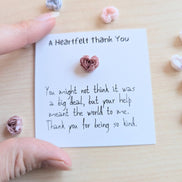 UNLIFTED INK Mini Gratitude Card with Heart Figurine - Appreciation Gift